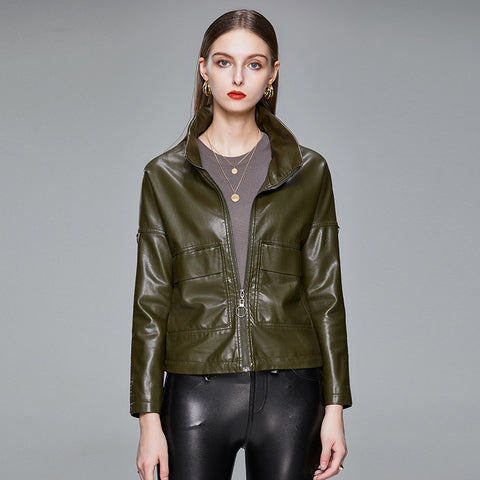 Korean Style Leather Jacket Women PU Coat Leather