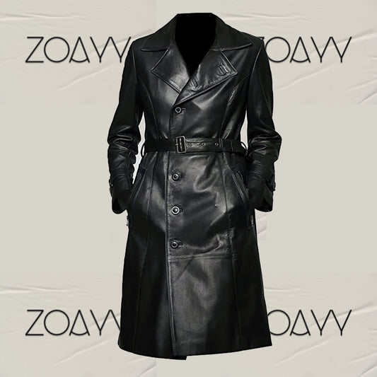 Women's  Genuine Leather Winter Were Long Coat, Jackets Black