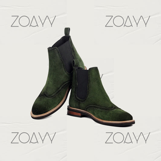 Genoa Green genuine leather ankle boots men's shoes