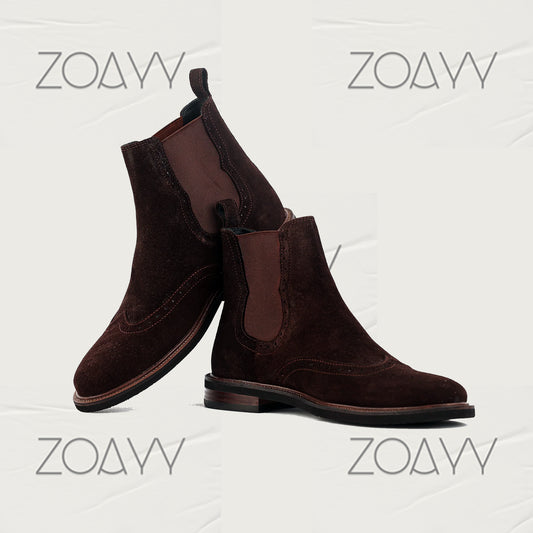 Molise Chocolate genuine leather ankle boots men's shoes