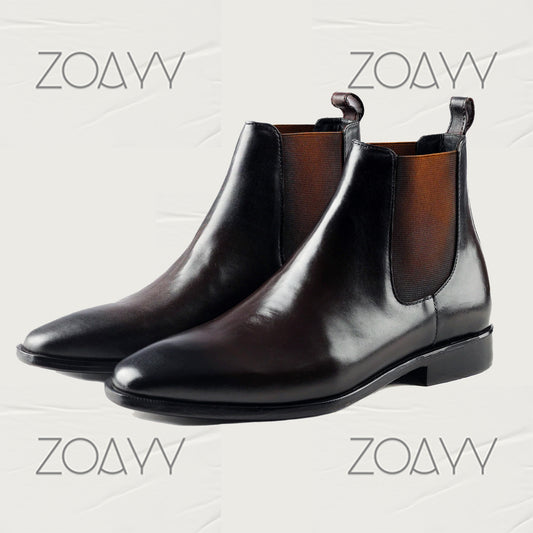 Izan Brown genuine leather ankle boots men's shoes