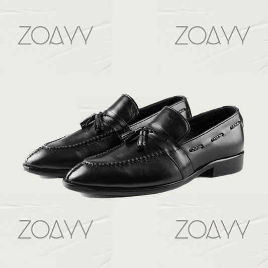 ZOAYY Bolton Black shoes genuine leather Handmade Loafers Men's