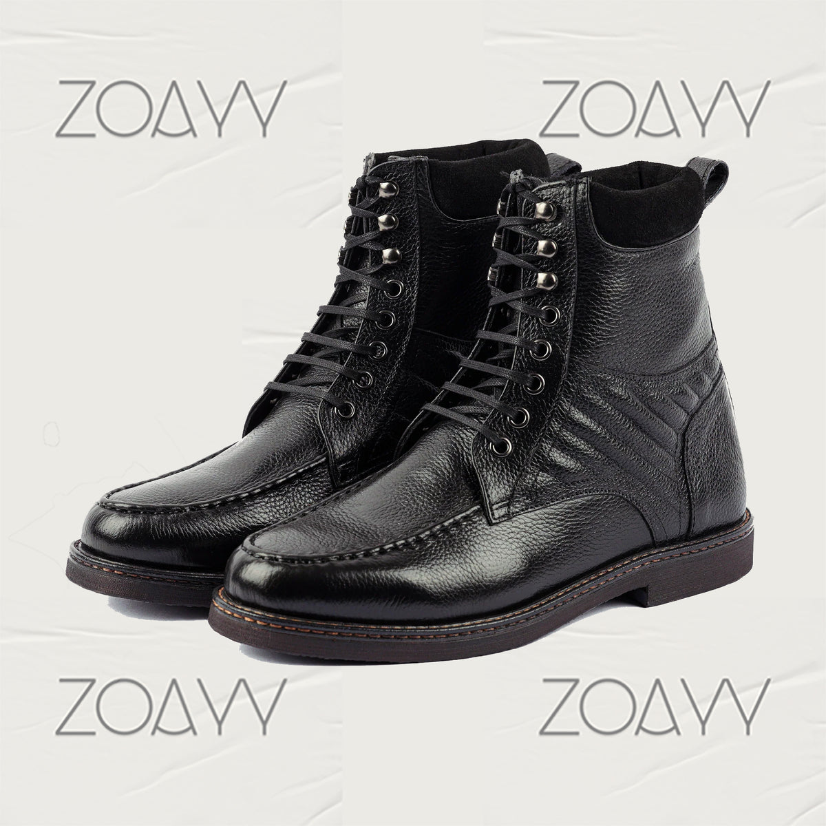 Egerton Black genuine leather ankle boots for men's