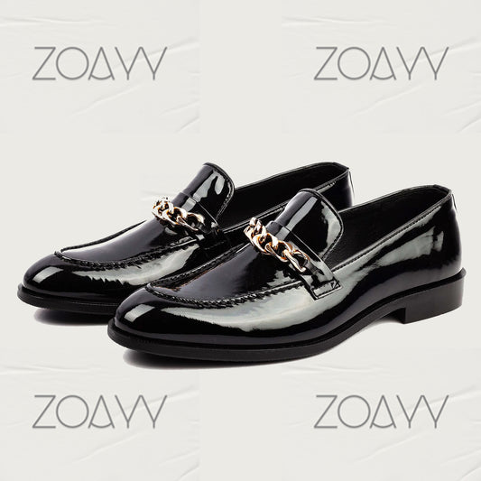 ZOAYY Walter Black shoes genuine leather Handmade Loafers