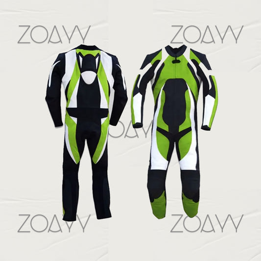 Zoayy One Piece Men's Motorbike Leather Suit Biker's Racing & Riding Jacket Pant