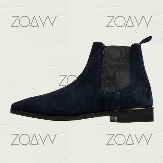 Gommino Blue genuine leather ankle boots men's shoes