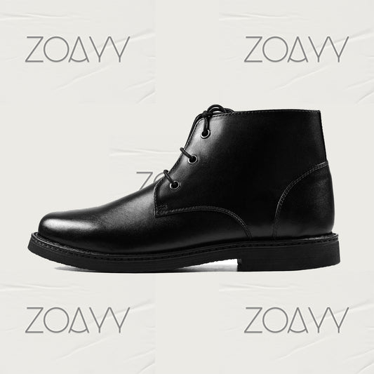 Calisto Black genuine leather ankle boots men's shoes