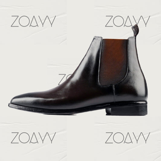 Izan Brown genuine leather ankle boots men's shoes