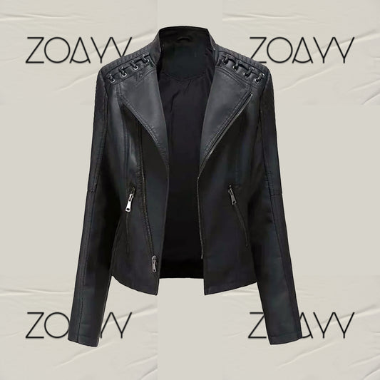 Women's New Design Very Comfortable Genuine Leather Jacket Black
