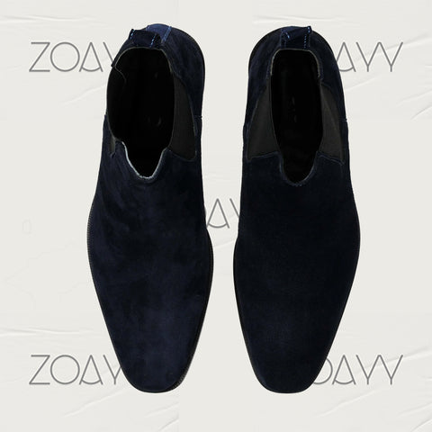 Gommino Blue genuine leather ankle boots men's shoes