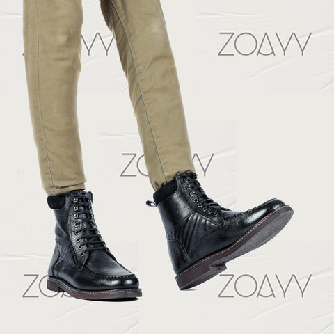 Egerton Black genuine leather ankle boots for men's
