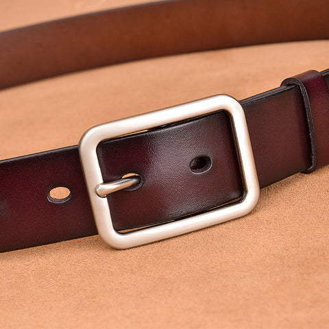 Leather belt buckle belt