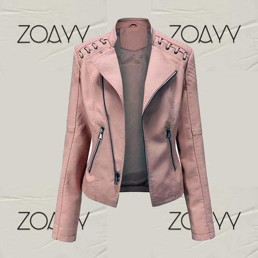 Women's New Design Very Comfortable Genuine Leather Jackets Pink