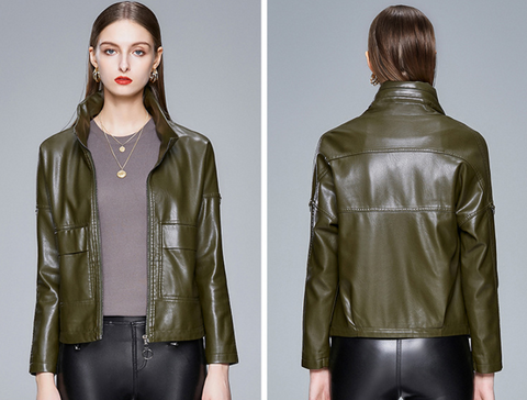 Korean Style Leather Jacket Women PU Coat Leather