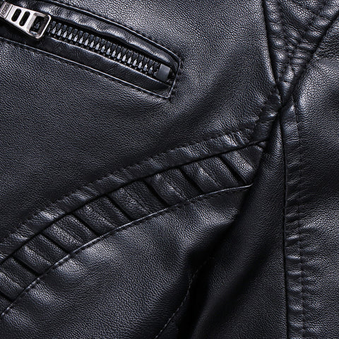 Fleece Warm Leather Jacket PU Leather Jacket