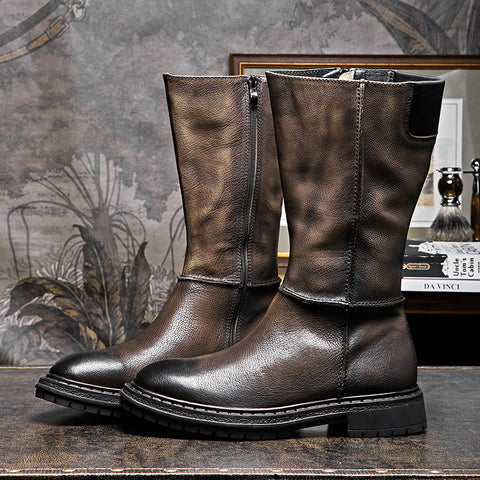Men's Vintage Handmade Thick Sole Leather Boots