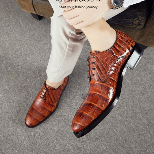 First Class Men's Pure Handmade Crocodile Leather Shoes