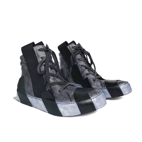 Men's Leather Casual High Top Shoes