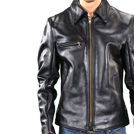 Zoayy Men's Classic slim fit retro leather motorcycle jacket (HANDMADE)