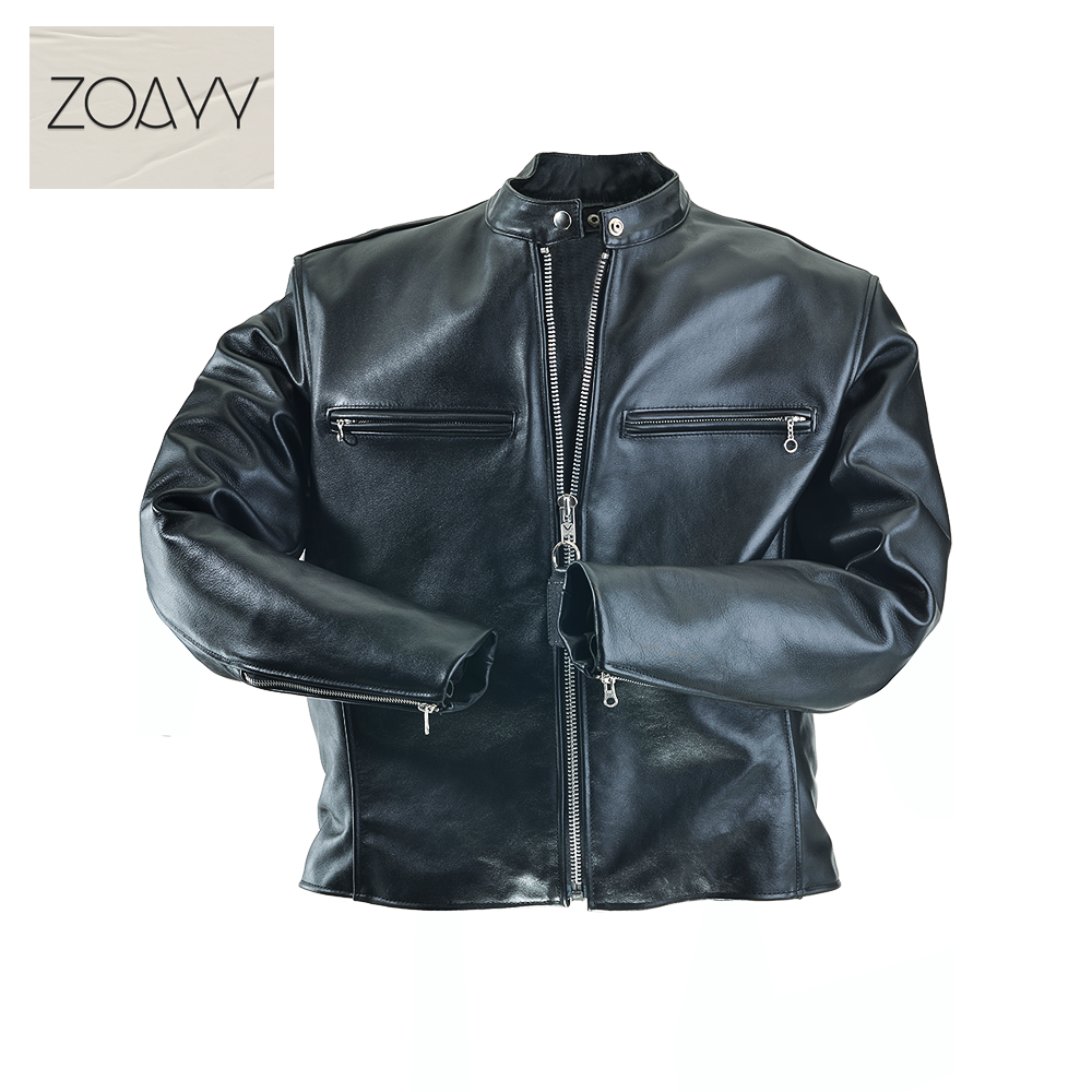 custommade genuine cow leather jacket handmade real leather custom jackets